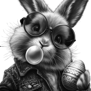 Relaxing Fence Bunny with Easter Egg