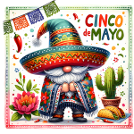 Cinco de Mayo Frame Sombrero Floral Fiesta