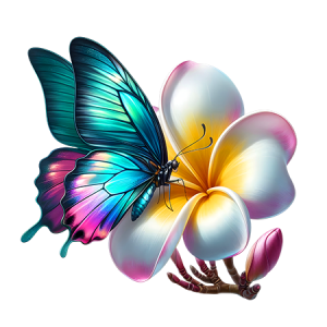 Green and Pink Landing on a White Flower