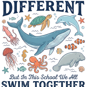 We are all different but in this school we all swim together